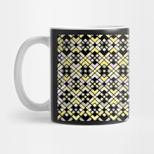 Abstract geometric pattern - gold, gray and black. Mug